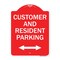 Signmission Reserved Parking Customer and Visitor Parking Bidirectional Arrow, Red & White, A-DES-RW-1824-23054 A-DES-RW-1824-23054 - alternate 1